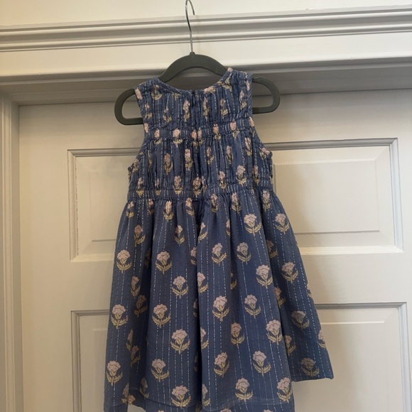 Pink Chicken Sleeveless Waverly Cotton Dress - Periwinkle Small Bud 4Y - Picture 4 of 8